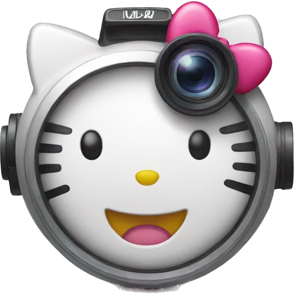hello kitty face only holding a video camera emoji
