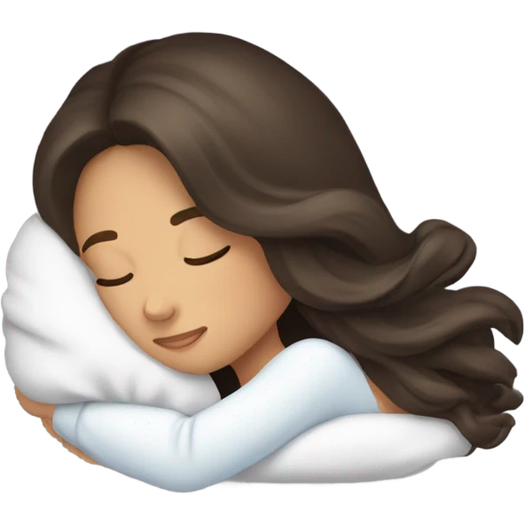 Brunette girl sleeping emoji