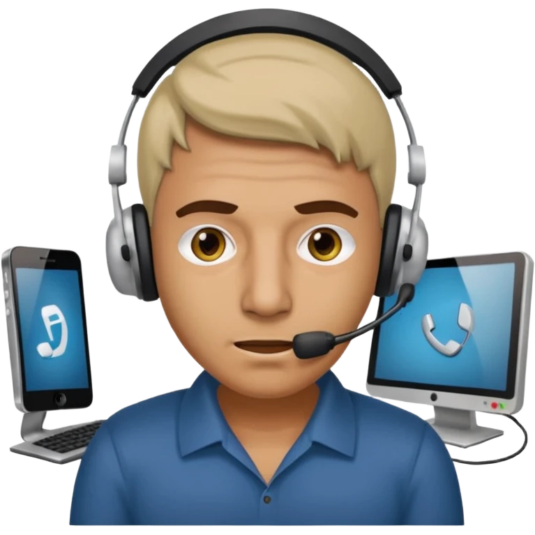 mean looking phone scammer in sketchy call center from pakistan working our of filthy bedroom emoji