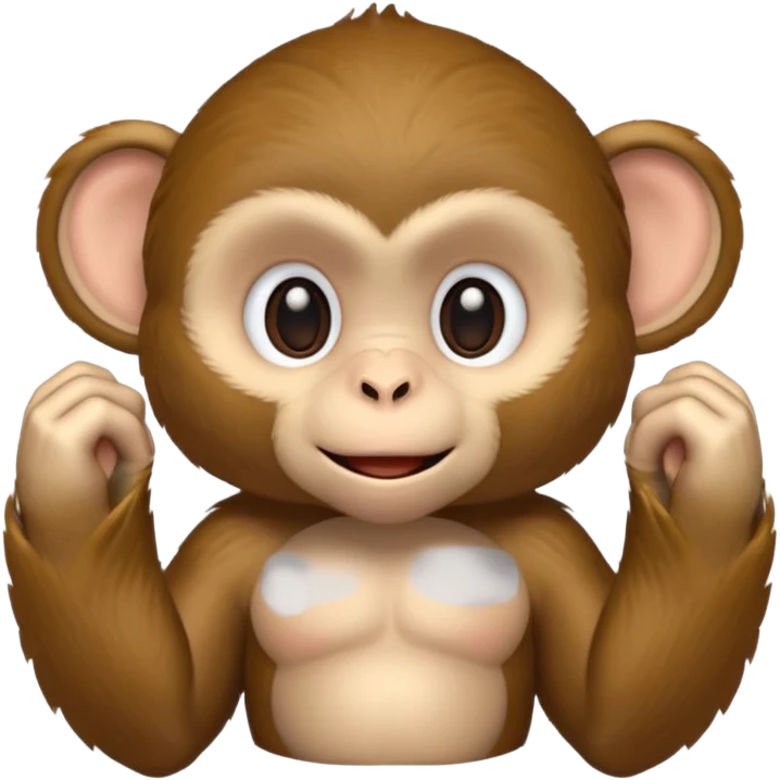 Monkey Showing his waist using both hands keeping the hand above the thighs  emoji
