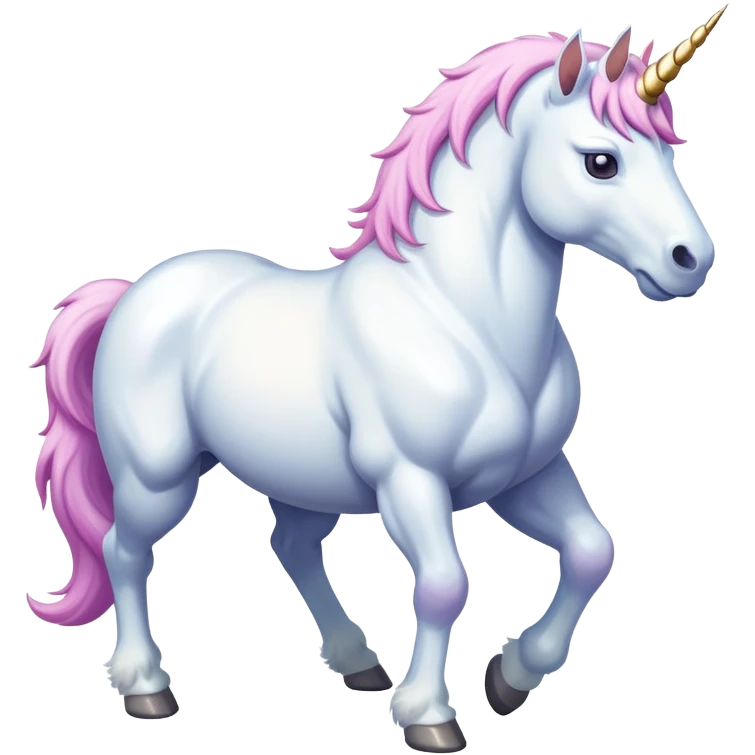 A heavily muscular and thick-built unicorn. emoji