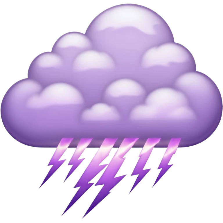 cloud with pale purple lightning emoji