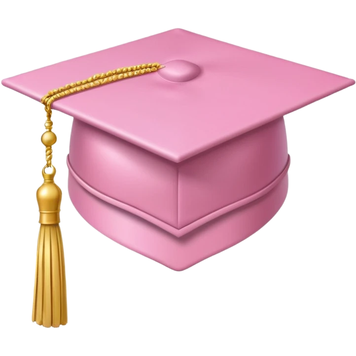Light pink graduation hat with light gold tassel  emoji