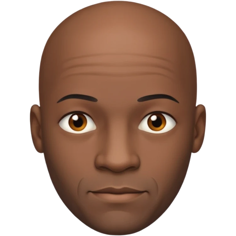 black bald man with strong and calm emoji