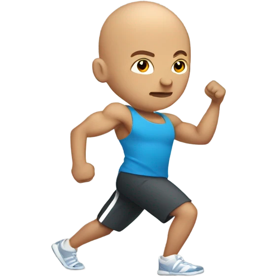 bald boys working out indoors emoji