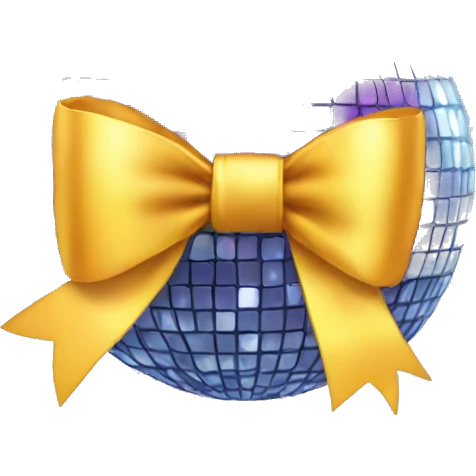 Disco ball with a bow on top emoji