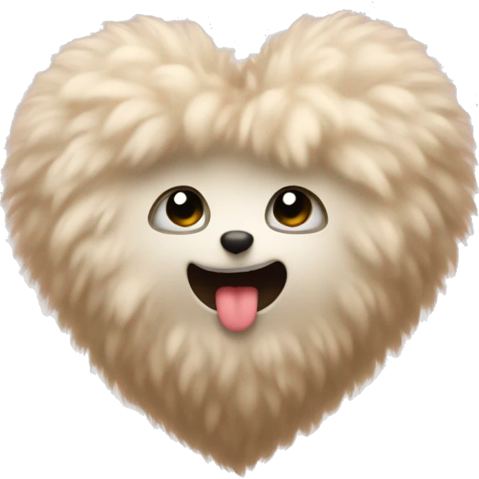 Beige fluffy Heart  emoji