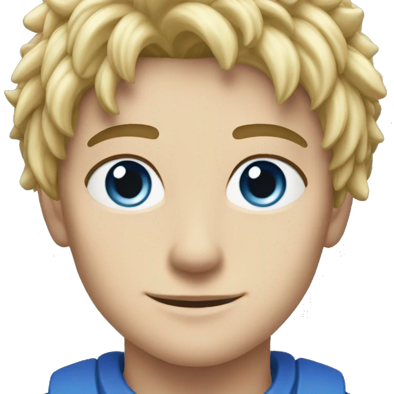 Gojo satorue, cheveux blanc, yeux bleu emoji