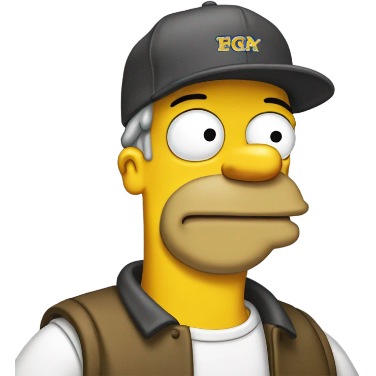 Homer Simpson wearing a cap emoji