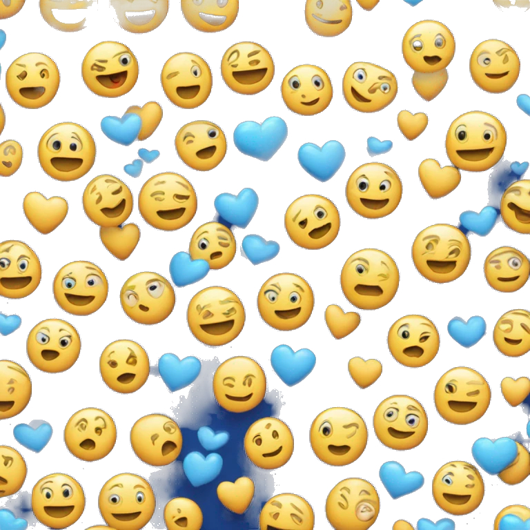 Emoji enamorado con corazones azules emoji