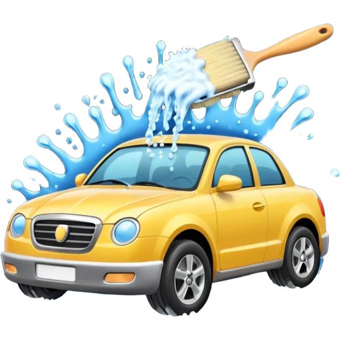 create me an image for a vertical in my super app, Car wash, add a brush emoji