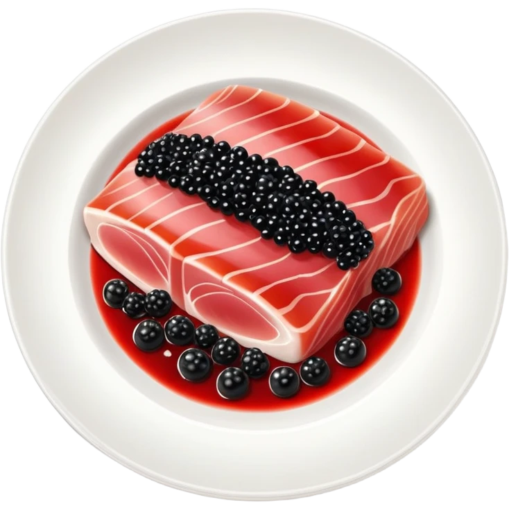 Plate of tuna belly and caviar   emoji