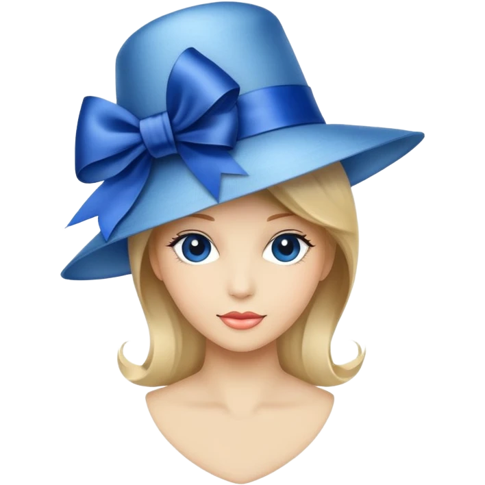 fancy hat with a blue ribbon emoji