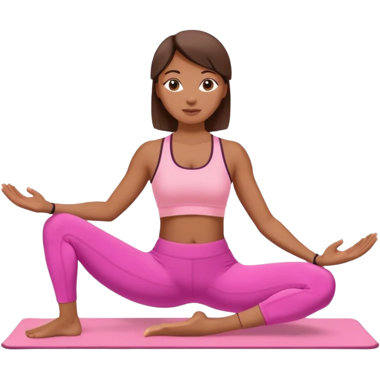 medium-skinned woman doing Pilates in pink sportswear emoji