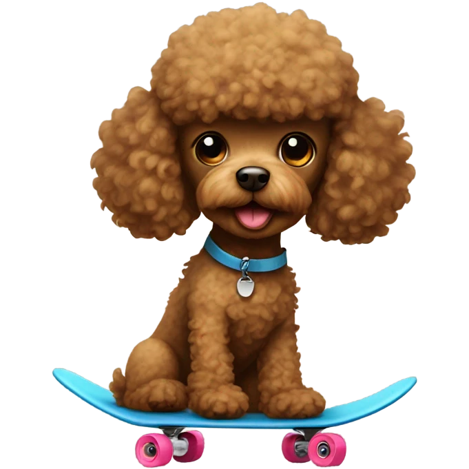 Small brown poodle on a skateboard emoji