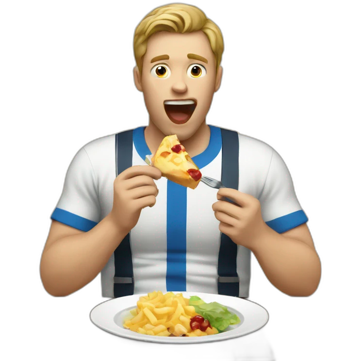 finnish man eating behind emoji