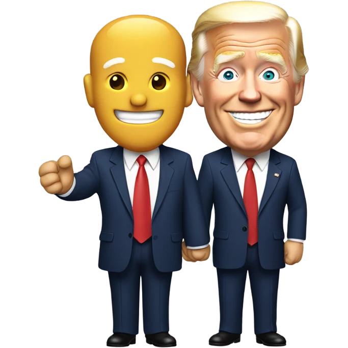 Trump holding hands with Biden  emoji