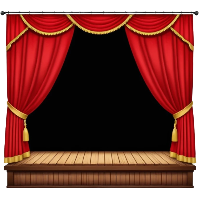 theater, red curtains , wooden stage emoji