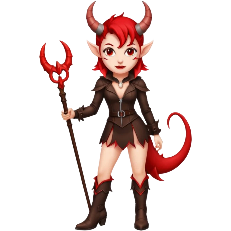 I need a female devil wearing leather boots emoji emoji