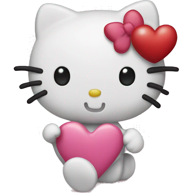 hello kitty with heart emoji
