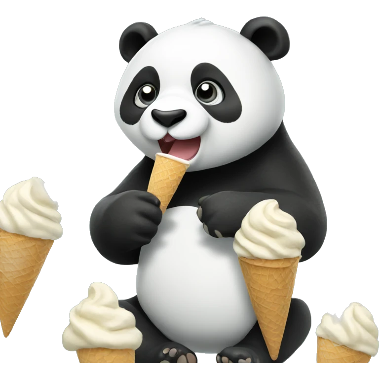 Panda eating ice cream emoji