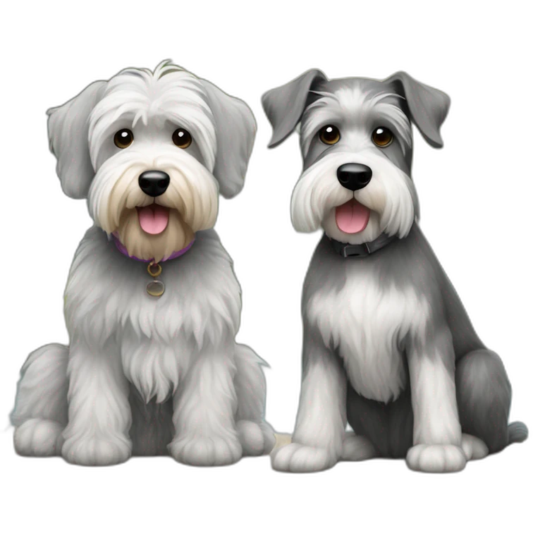 Bernadoodle and mini schnauzer emoji