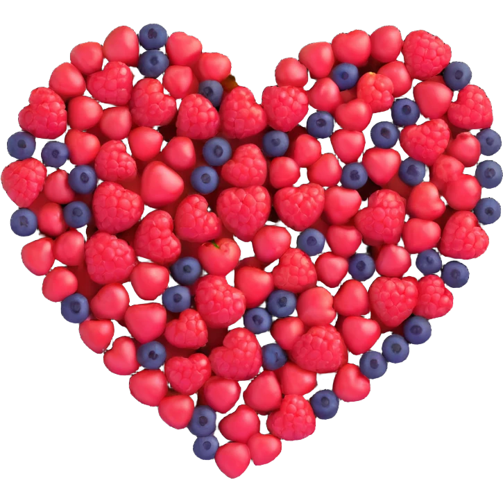 heart shape made out of berries emoji