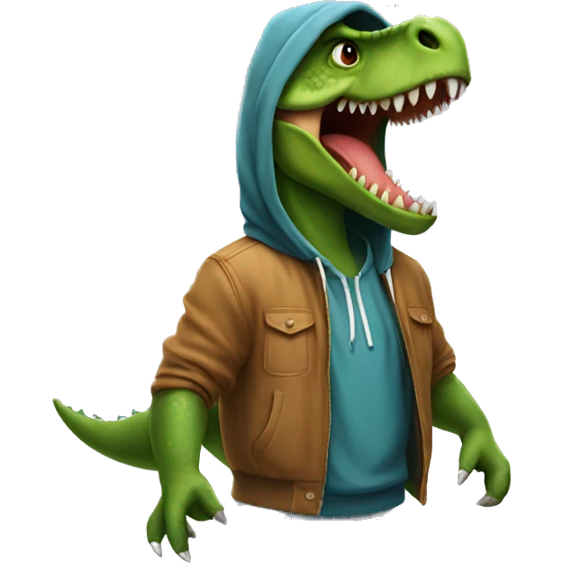 dinosaur wearing a hoodie emoji