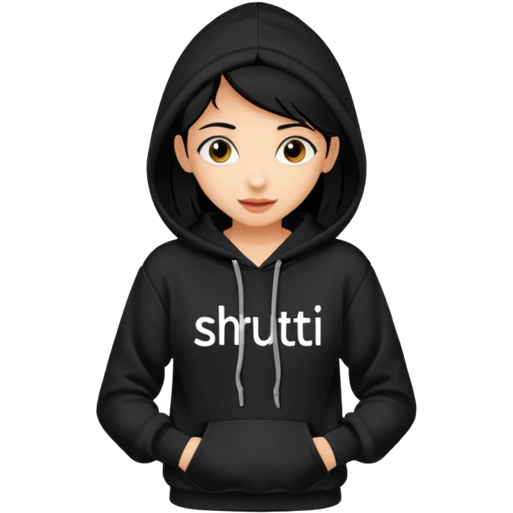 Hoodie with shruti written on it emoji