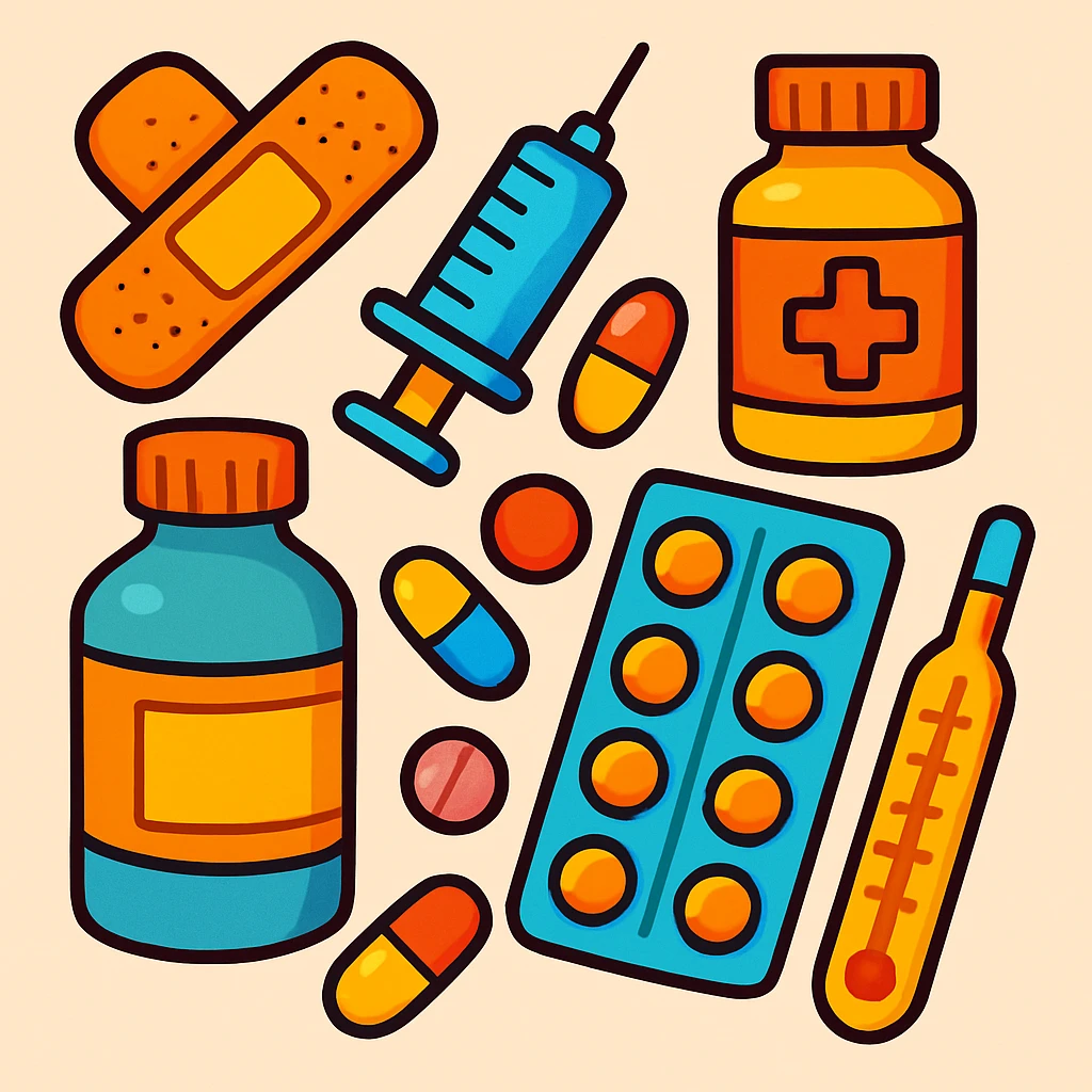 colorful playful medical supplies emoji