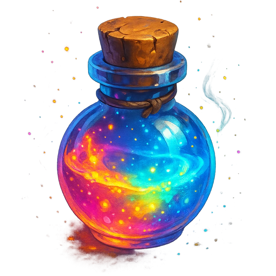 tiny potion bottle with glowing liquid emoji