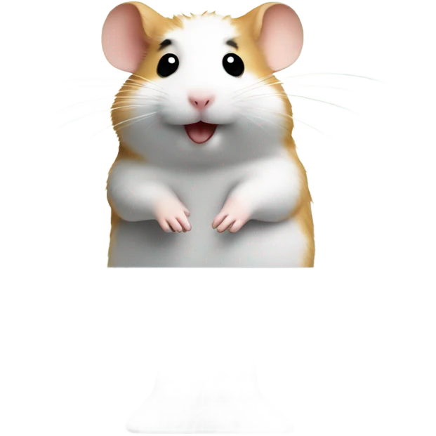 computer screen showing files with cute hamster standing by emoji