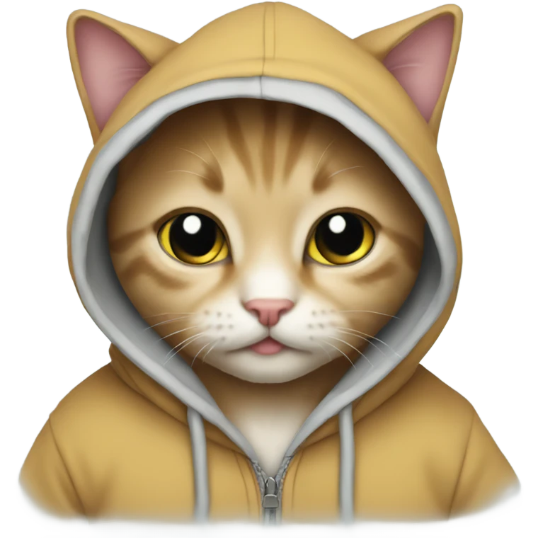 Kitten with a hoodie emoji