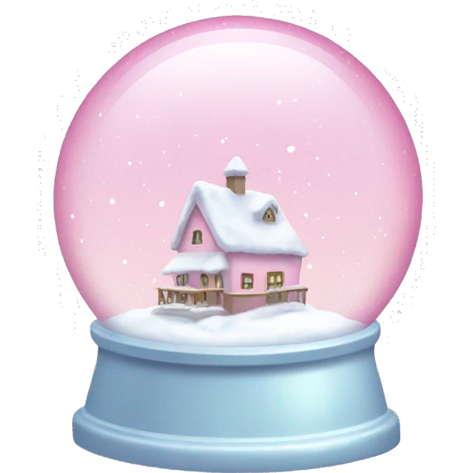 Pastel pink snow globe emoji