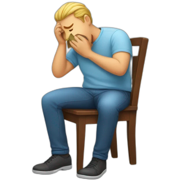 man farting on a chair emoji