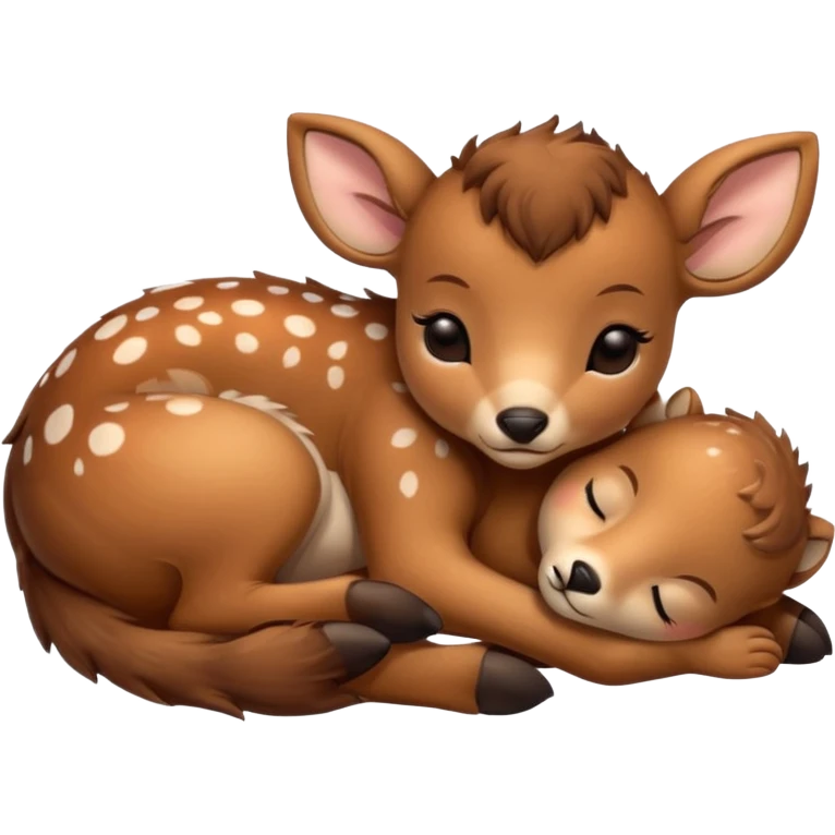 Make a cute baby deer sleeping emoji