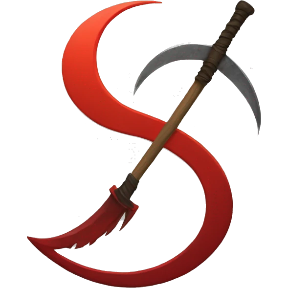 Scythe and red moon  emoji