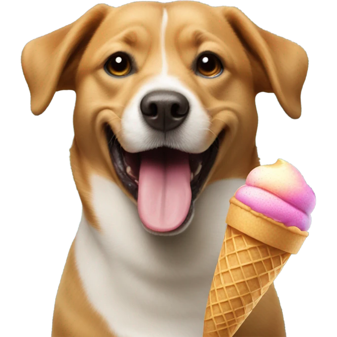 Dog with ice cream emoji
