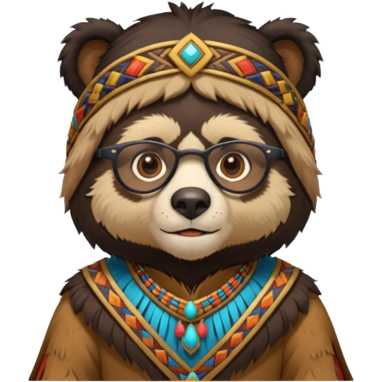 Spectacled bear wearing Inca costume from Cusco emoji