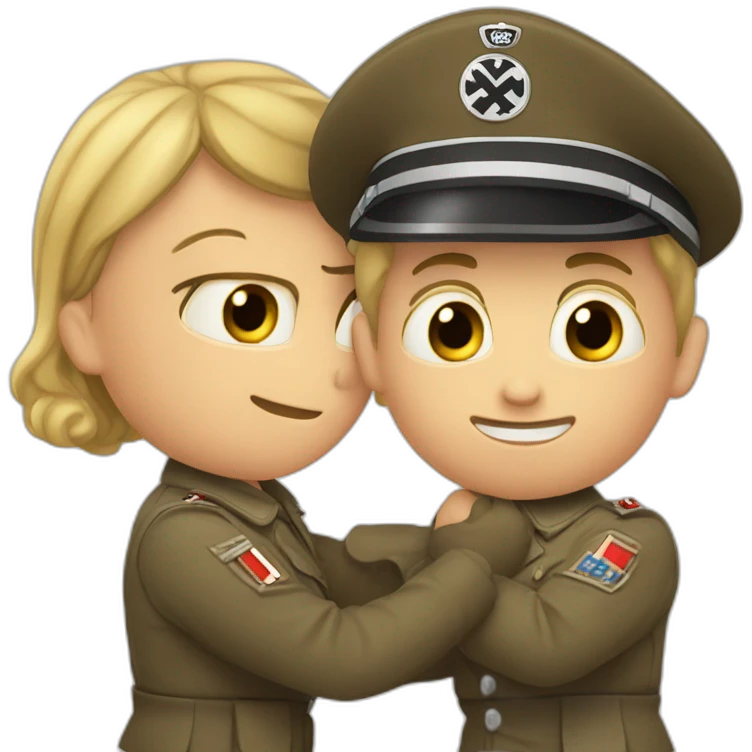 Nazi qui fait un calin a un soldat français emoji