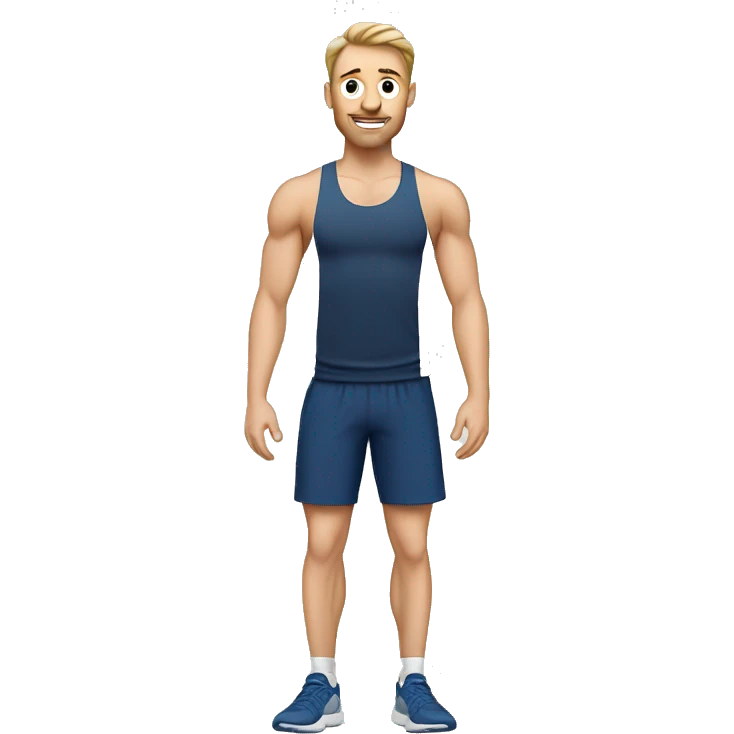 White european Guy doing workout  emoji