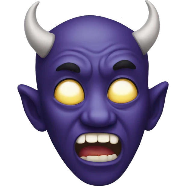 Demon with sobbing emoji