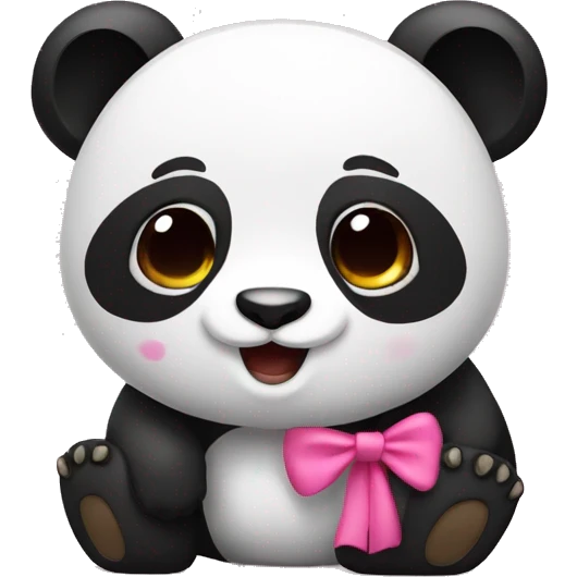 Panda con moño rosa emoji