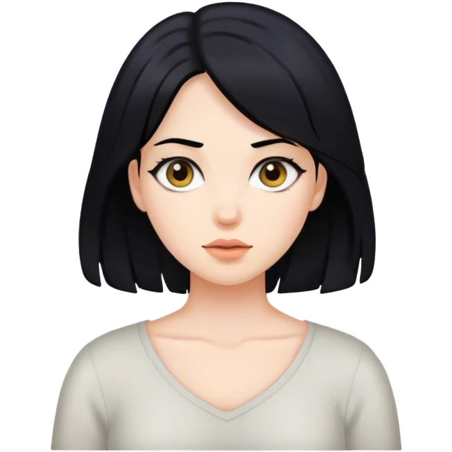 Mujer con pelo suelto negro  emoji