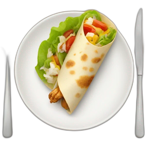 chicken-wrap-fork emoji
