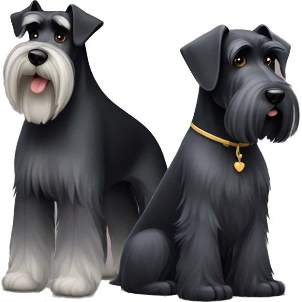 Giant schnauzer and miniture schnauzer emoji