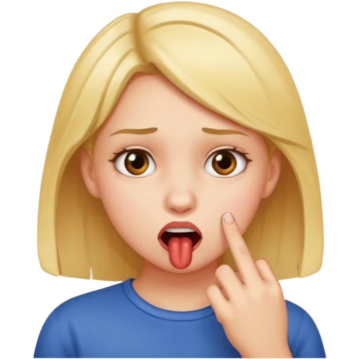 Una chica mordiendo su dedo  emoji