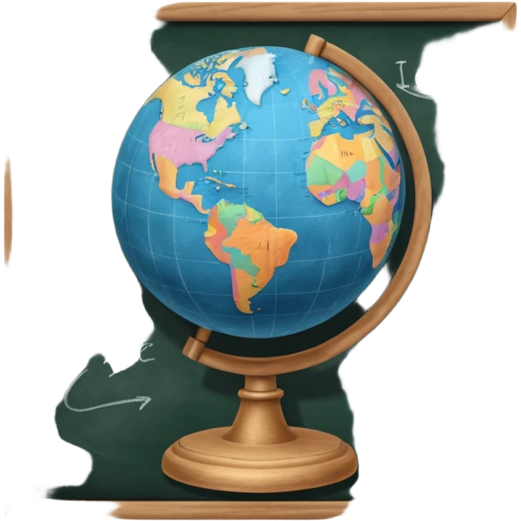 globe on chalkboard emoji