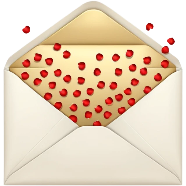 white envelope with gold confetti emoji