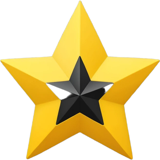 Black star on yellow circle background  emoji